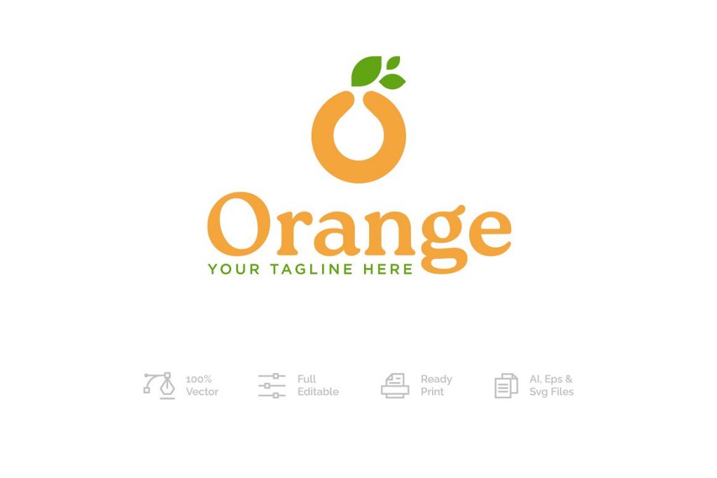Orange Logo Icon Design Vector